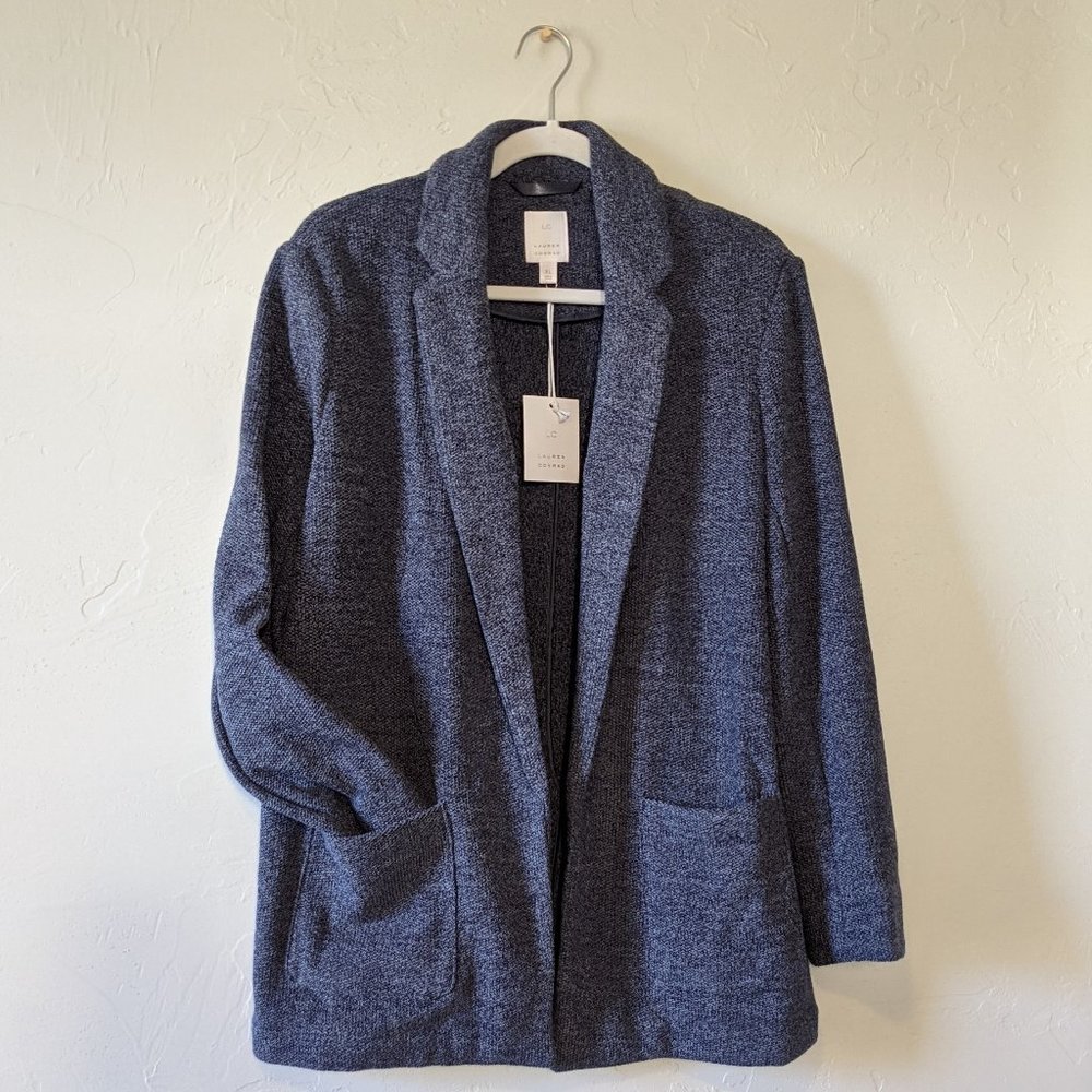 NWT LC Navy Knit Open Blazer